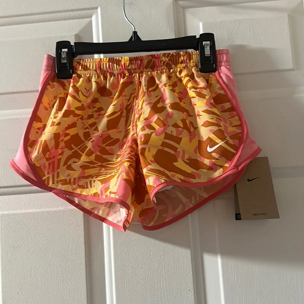 Nike Dri-Fit Tempo Running Shorts: PINK/ORANGE PRINTED: NWT: SIZE SMALL